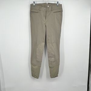Womens Horze Equestrian Beige Horse Riding Pants Breeches Jodhpurs 28 Racing